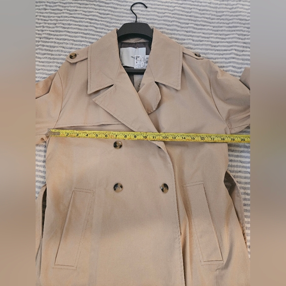 NWT Mango Double-Breasted Trench Coat Cream/Tan - Picture 16 of 16